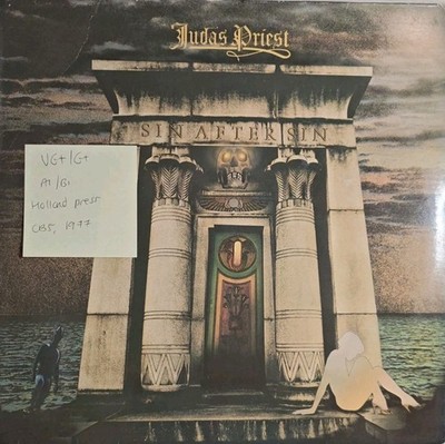 Judas Priest Sin After Sin Vinyl Record VG+/G+ CBS 82008 1977