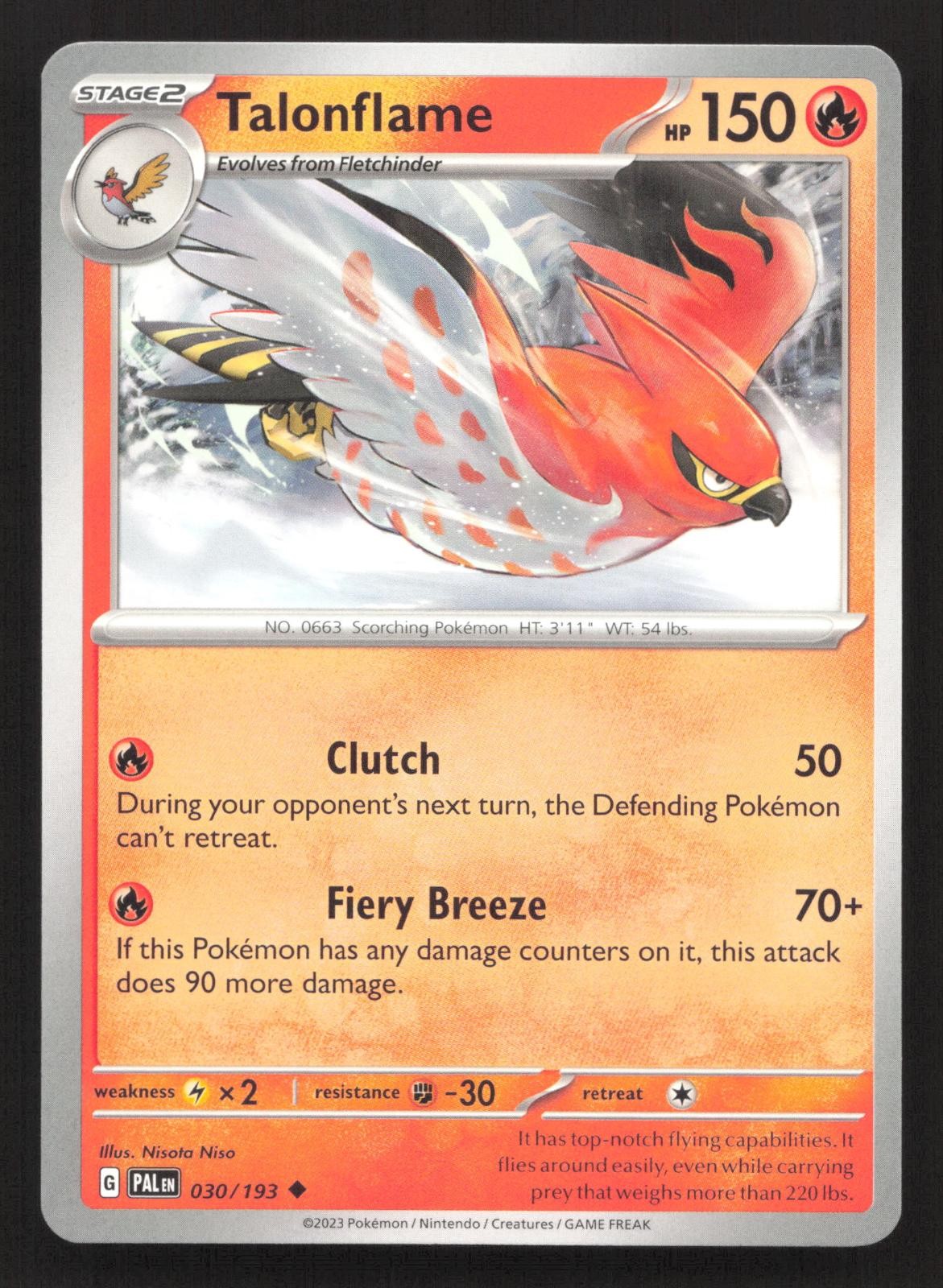 Talonflame 030/193 Paldea Evolved Uncommon Pokemon NM/M