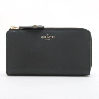 Louis Vuitton Taurillon Porte feuille comet M63102 Noir × Hot pink Zip Round Wal