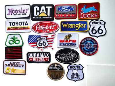 18 Pcs of different USA Vehicle Trucks Embroidered Patches, Iron-on
