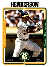 2025 Topps Archives 2005 Design 246 Rickey Henderson, Oakland Athletics