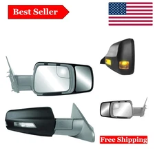 Custom Black Towing Mirror Pair for Ram 1500 (2019-2022) — Easy Clip-On Fit