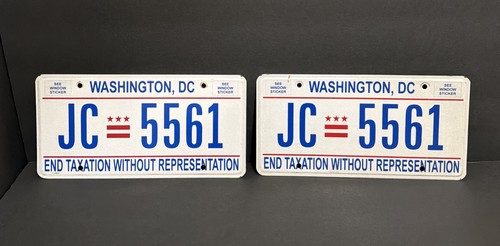 WASHINGTON DC License Plate Pair πΊπΈ JC 5561 β District of Columbia β USA