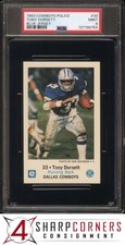 1983 COWBOYS POLICE #33 TONY DORSETT HOF BLUE JERSEY PSA 9