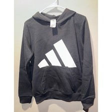 Adidas Sportswear Future Icons 3-Stripes Hoodie Black Logo Pullover Size 81