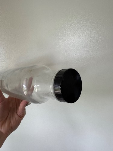 Vintage Clear Glass Rolling Pin With Black Plastic Cap - Picture 3 of 4