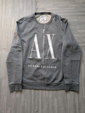 Armani Exchange Jumper Mens Size Medium Icon Period Grey Pullover Sweatshirt 