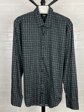 FENDI ROMA Shirt Button Up Monogram Monster Cat Eyes Pattern Cotton Men's Size S