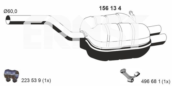 EndschalldäMpfer NachschalldäMpfer Ernst 156134 FüR Octavia Skoda 1Z3 1Z5 2 TDI-image