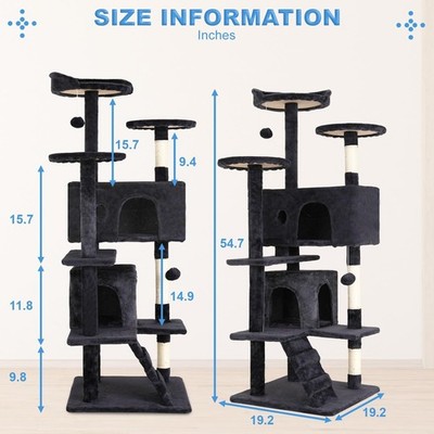 FDW Cat Tree 54in Cat Tower MultiLevel Durable Cat Scratching Pet Play Cat House