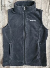 Columbia Girls Benton Springs Fleece Vest Black Sz Medium 10/12 Embroidered Logo