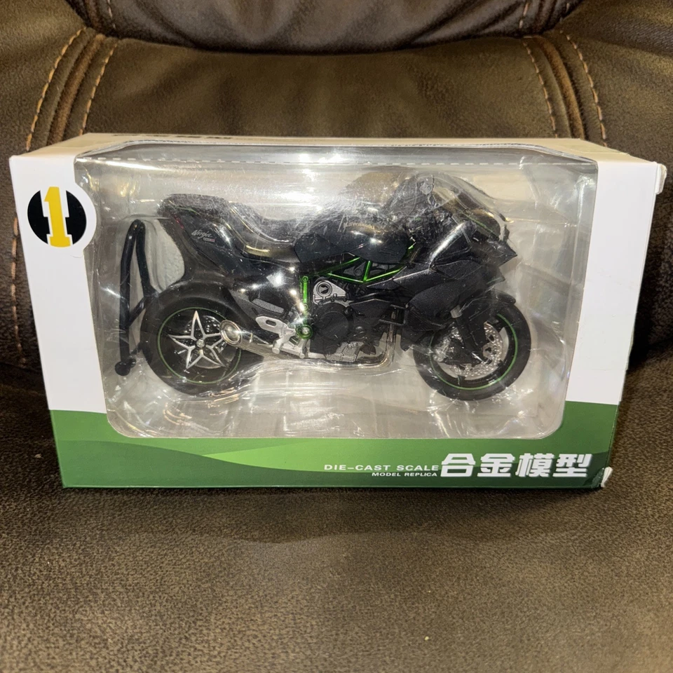 Modelo de moto de aleación Kawasaki H2R pieza impresionante, con soporte de sonido y gato. Foto 2 de 4