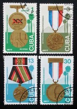 sCUBA Sc# 2150-2151 C255-C256 MEDALS Decorations CPL set of 4 1977 used cto