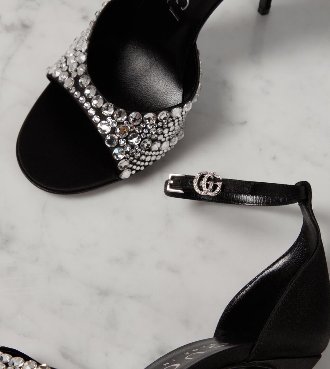 GUCCI WOMEN'S HIGH HEEL SANDALS WITH CRYSTALS Size 36 $1250 GUCCI WOMEN'S HIGH HEEL SANDALS WITH CRYSTALS Size 36 $1250