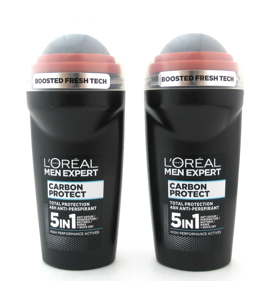 L'Oreal Men Expert Carbon Protect 48H Anti-Perspirant Roll On 50 ml. (Lot of 2)
