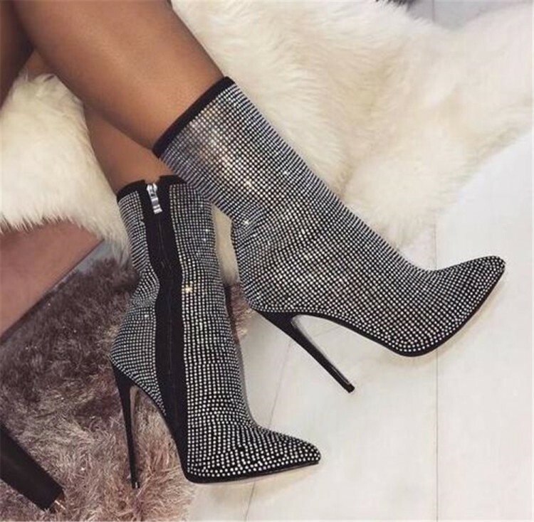 Gr.32-47 Silber Sexy Super High Heels Damen Schuhe Geeignet Für Die Party Stiefel Gr.32-47 Silber Sexy Super High Heels Damen Schuhe Geeignet Für Die Party Stiefel