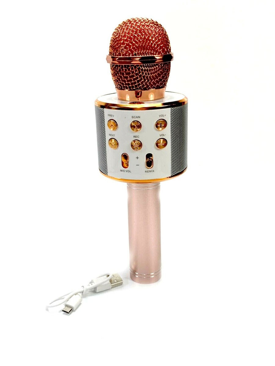 Bluetooth Karaoke Microphone Rose Gold Speaker Player Singing