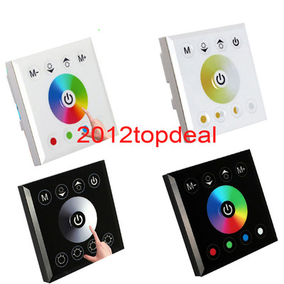 Wall Mounted Acrylic Touch Panel LED Controller Dimmer Switch for RGB/RGBW singl