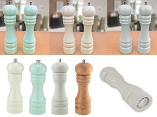 Image of 21cm Salt Pepper Mill Herb Spice Ceramic Grinder Shaker Set Cream / Mint / Grey