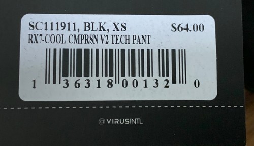 VIRUS Herren Jugend XS schwarz RX7 Stay Cool Kompression V2 Tech Hose Fitness Neu - Bild 14 von 16