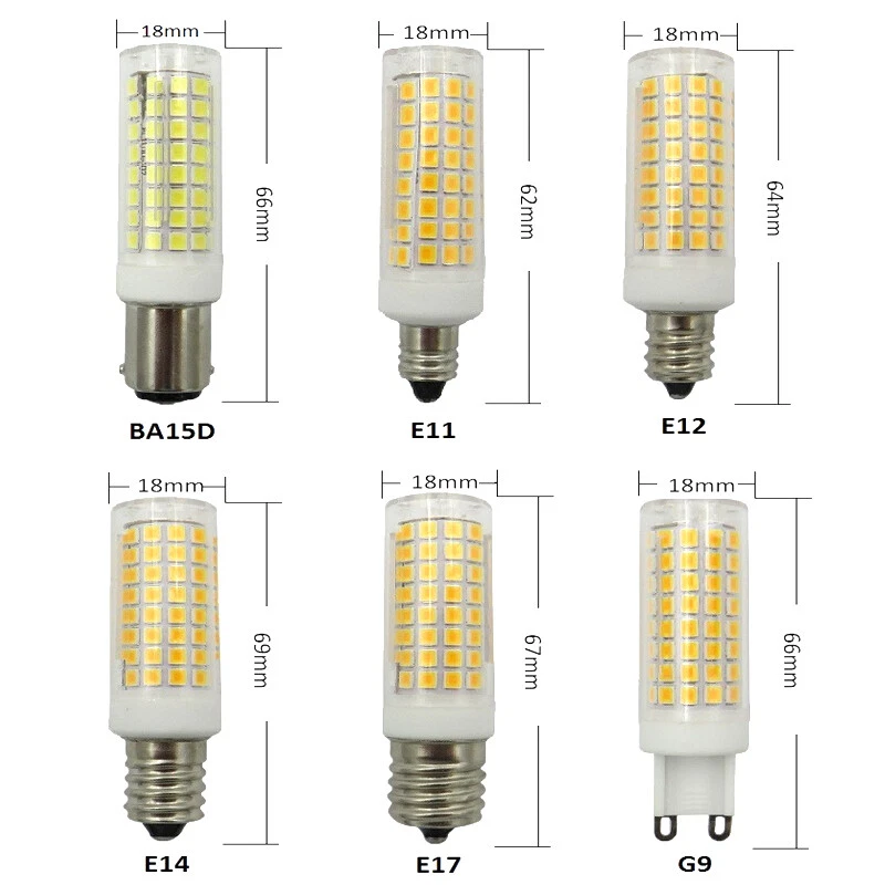 10W LED Bulb G9 E11 E12 E14 E17 BA15D 110V 102LED 2835 Ceramic Light dimmable - Image 2 of 4