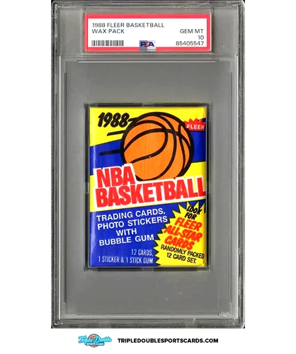 PSA 10 Gem Mint 1988 Fleer Basketball Wax Pack  from Case/box per photos