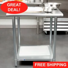 30" x 30" Stainless Steel Work Prep Table Undershelf Restaurant Kitchen NSF