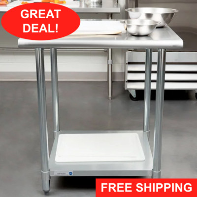 30'' x 30'' Stainless Steel Work Prep Table Undershelf Restaurant Kitchen NSF
