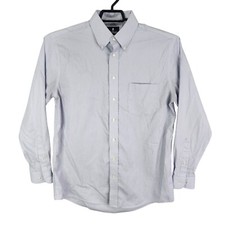Mens Stafford Performance Pinpoint Shirt Button-Up Blue White Stripe 16 34/35