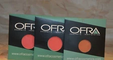 3 OFRA Cosmetic Blush 2 Melon & 1 Rendezvous for Palettes w/free beauty brush