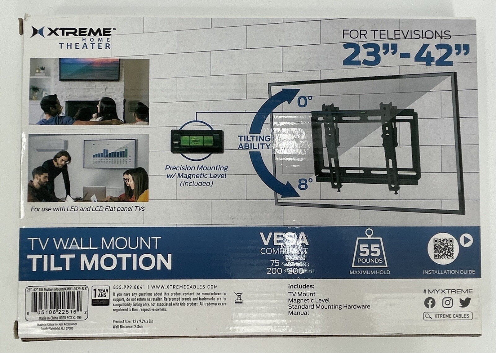 NEW NIB XTREME Home Theater Tilt Motion Wall TV Bracket Mount 2342