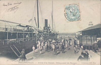 French Algeria Philippeville steamer arrival 1910s PC
