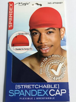 Two Navy Spandex Caps - Magic Brand - head wrap du rag hat - Free Shipping USA