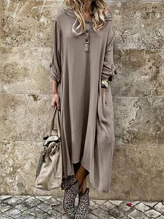 Casual maxi dress with pockets cheap