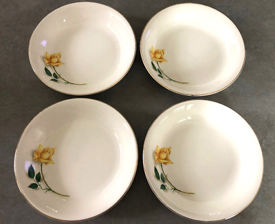 Royal Monarch Radiant Rose Yellow Rose Gold Trim - LOT OF (4) 8'' SOUP BOWLS