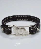 Terranova 3D-Armband Aus Echtem Leder In 925 Silber Luce