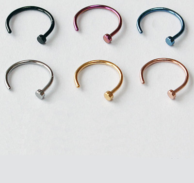 2 Stück Nasenpiercing Ring Nasenring Nasen Piercing Edelstahl Gold pt Nose Hoop