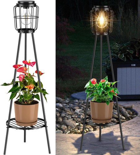 2 Pack Solar Lights with Plant Stand, Outdoor Floor Lamp - Picture 37 of 54