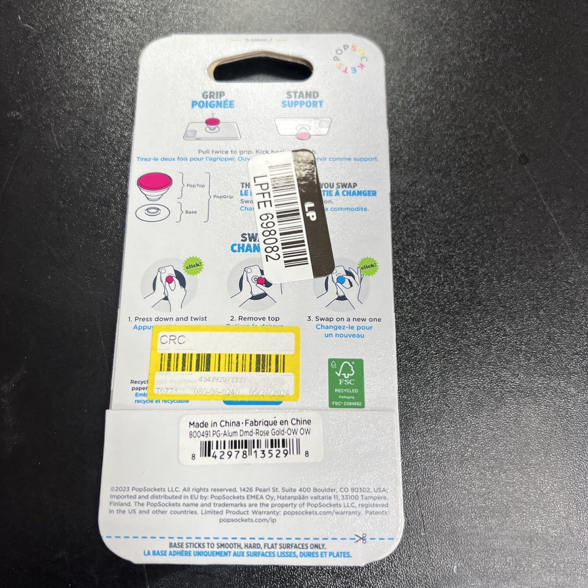 Popsocket Diamond Rose Gold Facets Popgrip Premium Swappable Pop Sockets