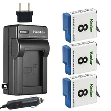 Charger Kit & 3 battery for GoPro HERO8 BLACK AJBAT-001 HERO7 HERO6 HERO5 2018