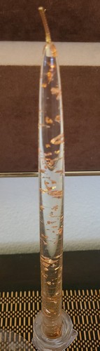 Mid Century 60er Jahre klar mit Roségoldflecken 12 Zoll Lucit/Acryl Dekorkerzen! - Bild 3 von 5