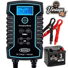 Battery Charger Smart 6 Amp 6-12v Intelligent Classic Car Bike Automatic Trickle
