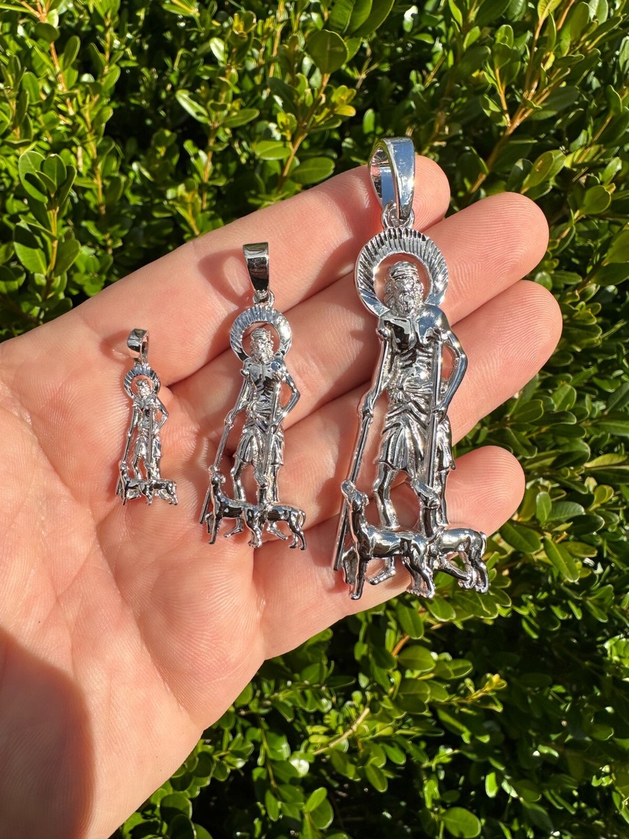 Real 925 Silver Saint St Lazarus Necklace Pendant Plain 1