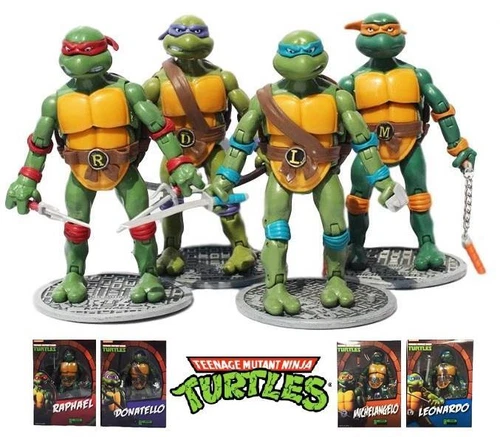 Teenage Mutant Ninja Turtles Set of 4 Figures  TMNT Donatello Michelangelo B8