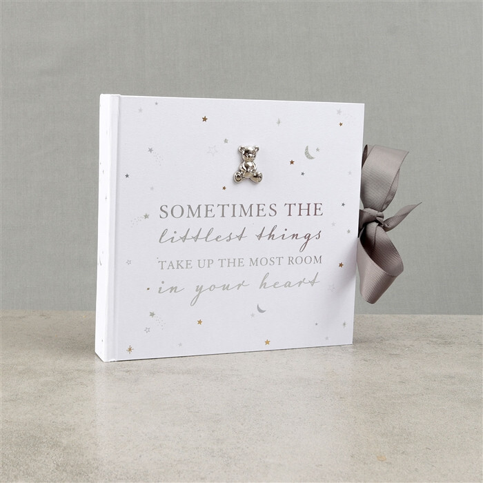 Bambino Moon & Stars 4x6 Baby Photo Album, Christening Baby Shower Keepsake Gift