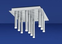 Deutsche Led Deckenleuchte Nickel Matt Chrom 2950 Lumen Dimmbar 10 Flammig