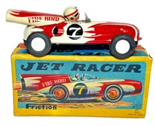 VINTAGE HTC TOY JET RACER CAR FIRE BIRD FRICTION RACING #7 JAPAN w/ Box