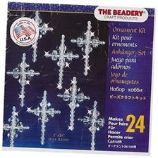 Beadery Holiday Beaded Ornament Kit, Crystal Crosses, 1.25-Inch, Makes 24 BOK