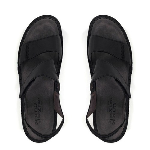 NAOT Sandals Black Leather Womens Size 11 - 11.5 US 42 EU Ankle Strap Sandal - Picture 7 of 12