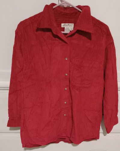 Eddie Bauer Red Corduroy Button Up Jacket Size M/M